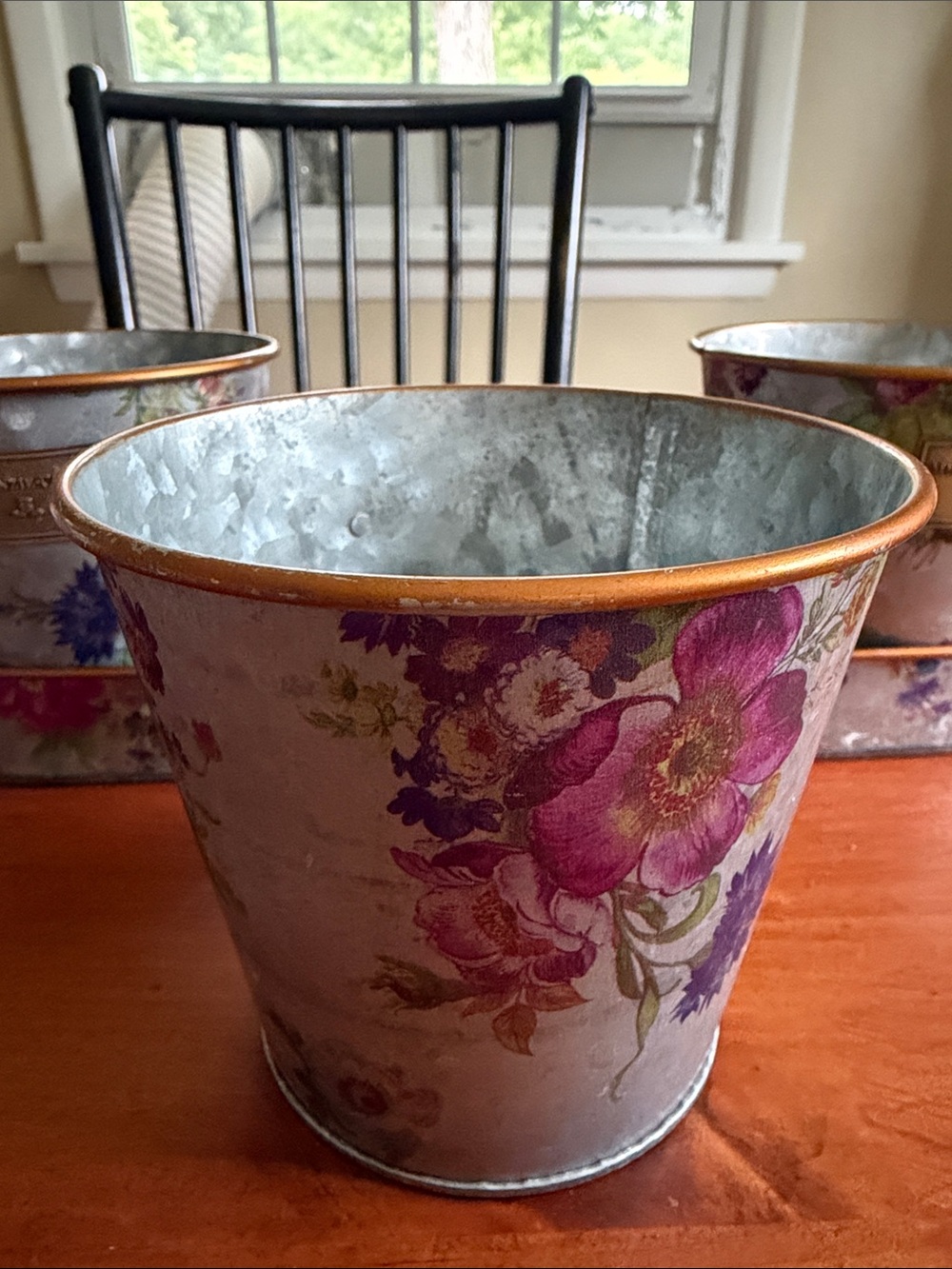 Mackenzie-Childs Flower Market Herb Pots & Tray Set 3 English Garden Cottagecore - Picture 4 of 12